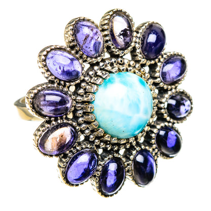 Larimar, Tanzanite Rings handcrafted by Ana Silver Co - RING126973 - Photo 2