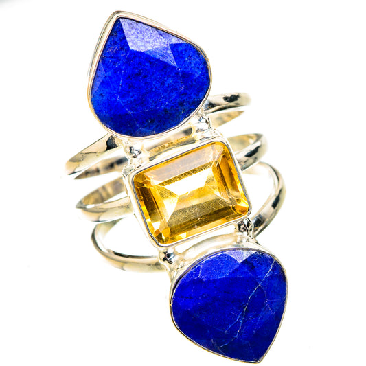Lapis Lazuli, Citrine Rings handcrafted by Ana Silver Co - RING126976 - Photo 2