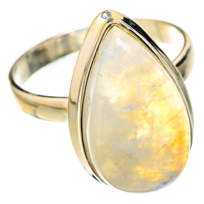 Rainbow Moonstone Rings handcrafted by Ana Silver Co - RING126988 - Photo 2