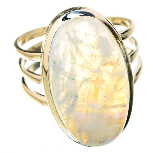 Rainbow Moonstone Rings handcrafted by Ana Silver Co - RING126989 - Photo 2