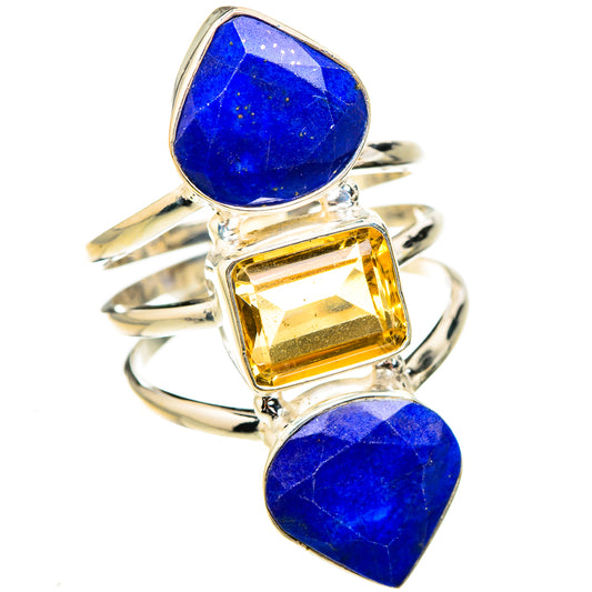 Lapis Lazuli, Citrine Rings handcrafted by Ana Silver Co - RING126996 - Photo 2