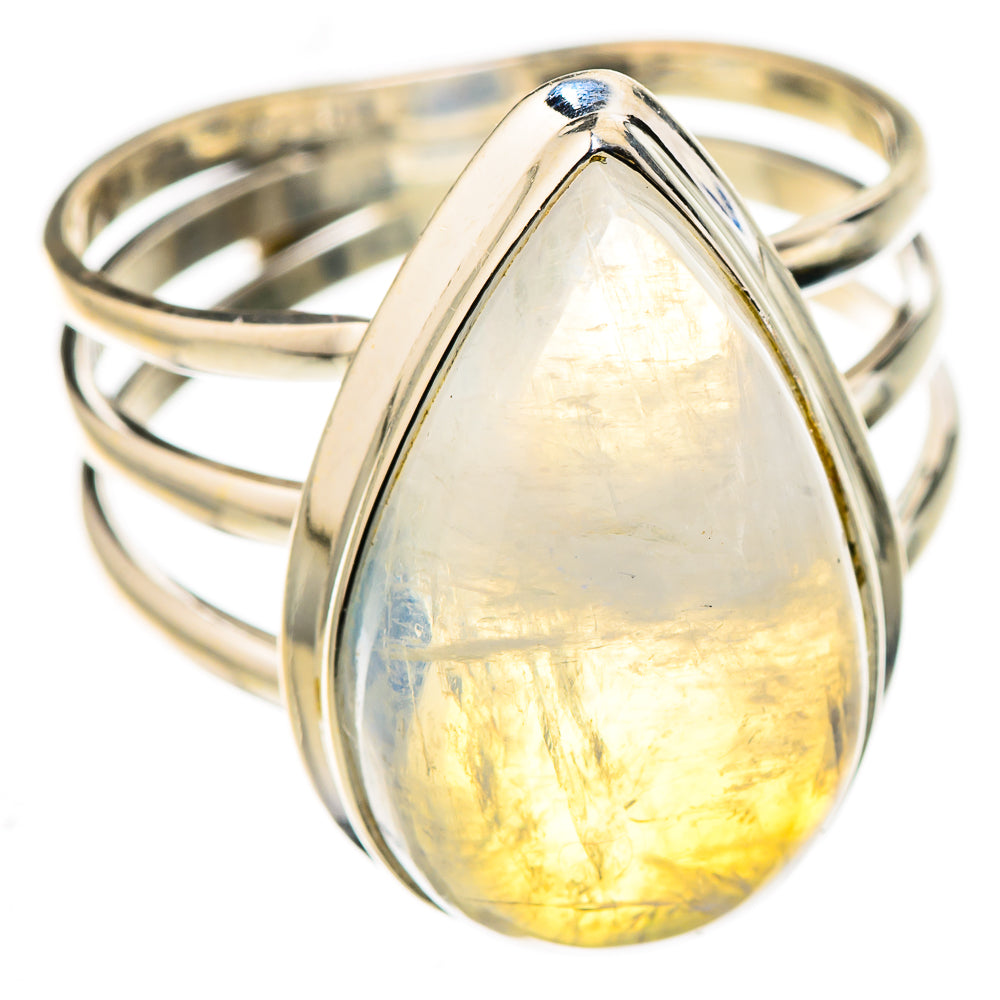 Rainbow Moonstone Rings handcrafted by Ana Silver Co - RING127013 - Photo 2
