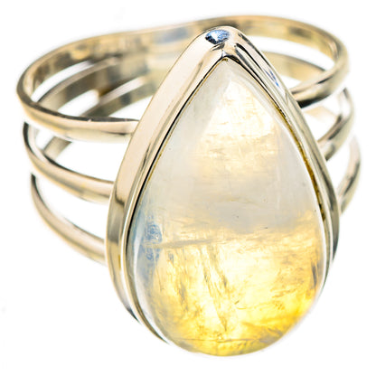Rainbow Moonstone Rings handcrafted by Ana Silver Co - RING127013 - Photo 2