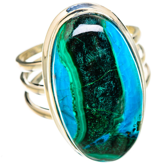 Malachite In Chrysocolla Rings handcrafted by Ana Silver Co - RING127016 - Photo 2