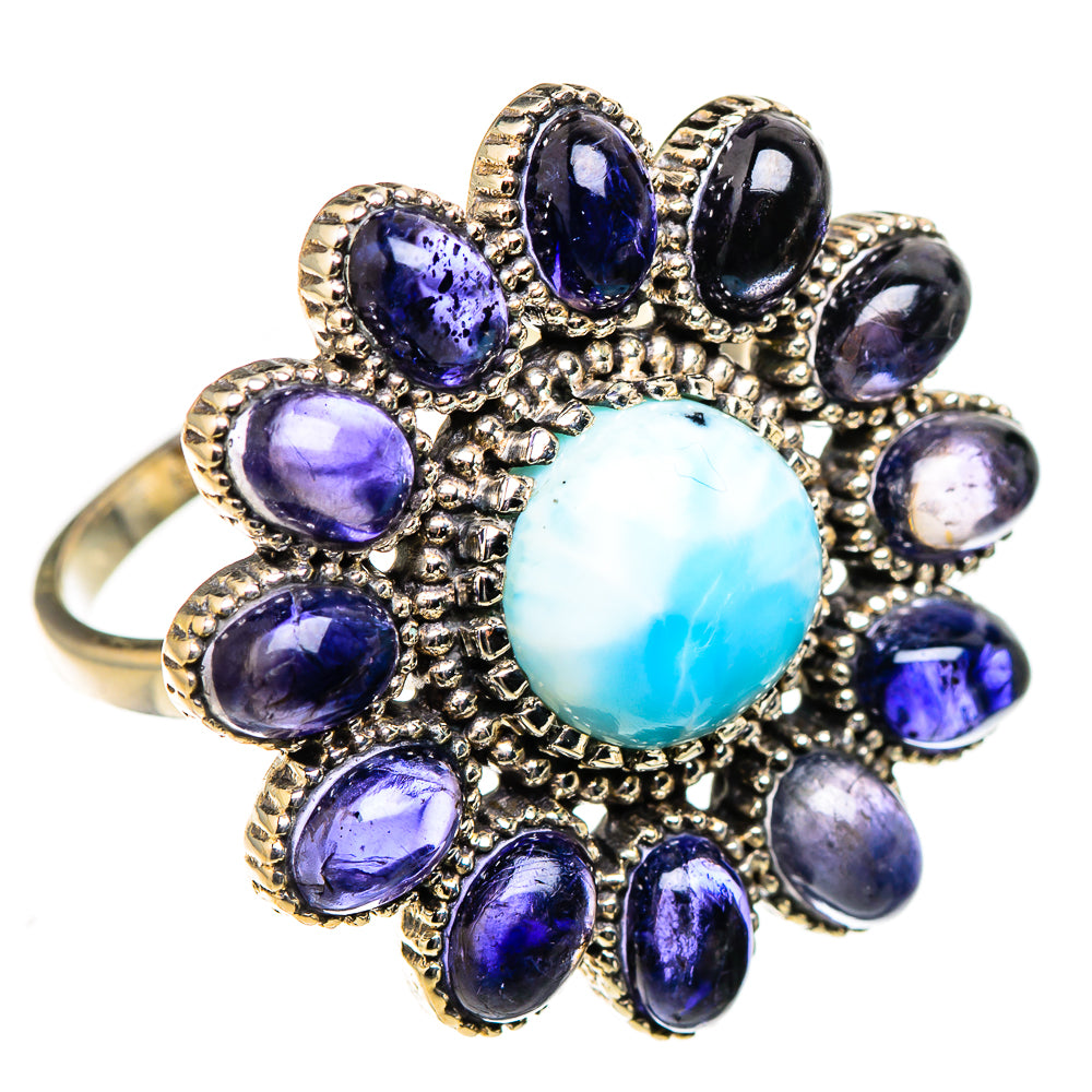 Larimar, Tanzanite Rings handcrafted by Ana Silver Co - RING127017 - Photo 2