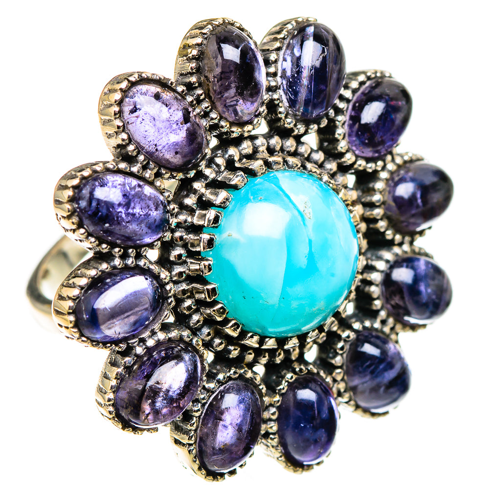 Larimar, Tanzanite Rings handcrafted by Ana Silver Co - RING127033 - Photo 2