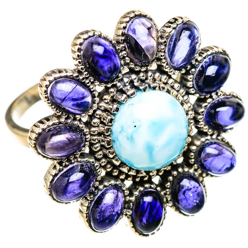 Larimar, Tanzanite Rings handcrafted by Ana Silver Co - RING127036 - Photo 2