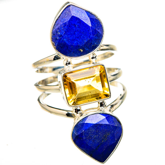 Lapis Lazuli, Citrine Rings handcrafted by Ana Silver Co - RING127039 - Photo 2