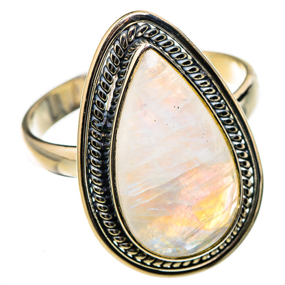 Rainbow Moonstone Rings handcrafted by Ana Silver Co - RING127050 - Photo 2