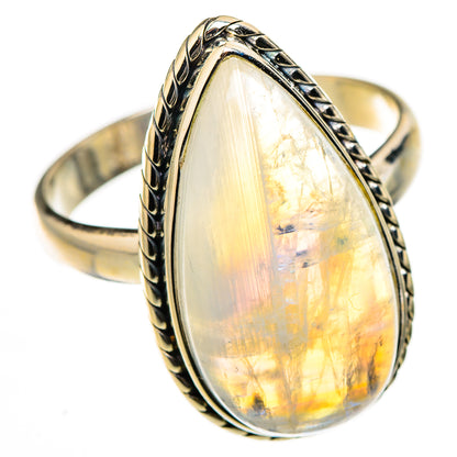 Rainbow Moonstone Rings handcrafted by Ana Silver Co - RING127051 - Photo 2