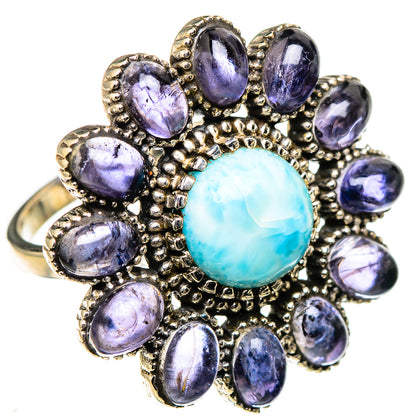 Larimar, Tanzanite Rings handcrafted by Ana Silver Co - RING127052 - Photo 2