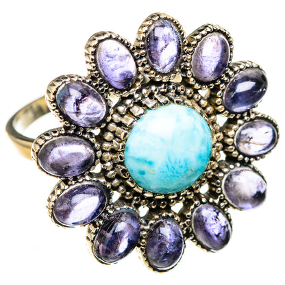 Larimar, Tanzanite Rings handcrafted by Ana Silver Co - RING127054 - Photo 2