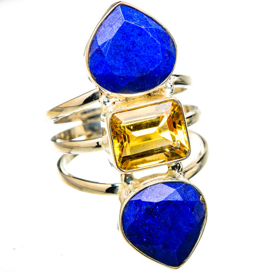 Lapis Lazuli, Citrine Rings handcrafted by Ana Silver Co - RING127056 - Photo 2