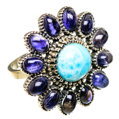 Larimar, Tanzanite Rings handcrafted by Ana Silver Co - RING127066 - Photo 2