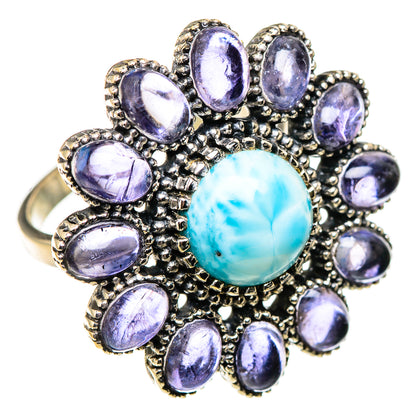 Larimar, Tanzanite Rings handcrafted by Ana Silver Co - RING127068 - Photo 2