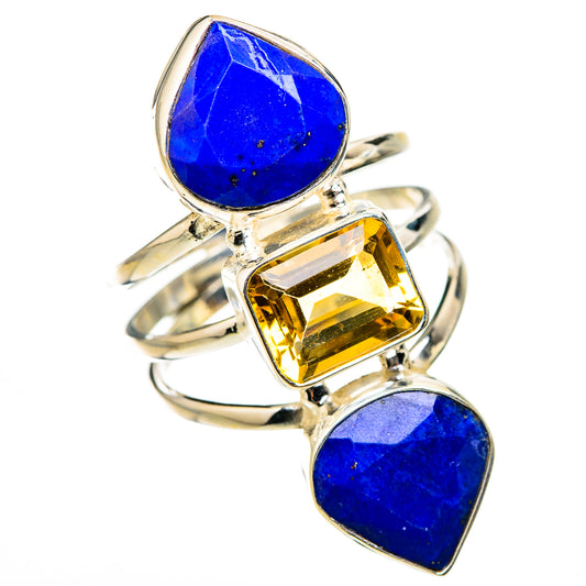 Lapis Lazuli, Citrine Rings handcrafted by Ana Silver Co - RING127070 - Photo 2