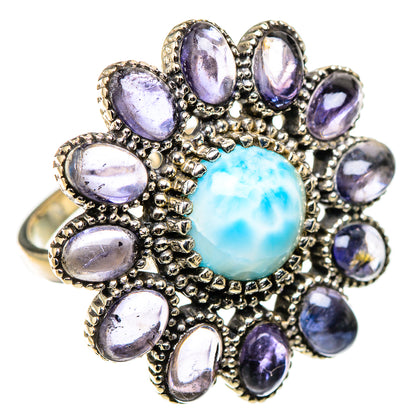 Larimar, Tanzanite Rings handcrafted by Ana Silver Co - RING127079 - Photo 2