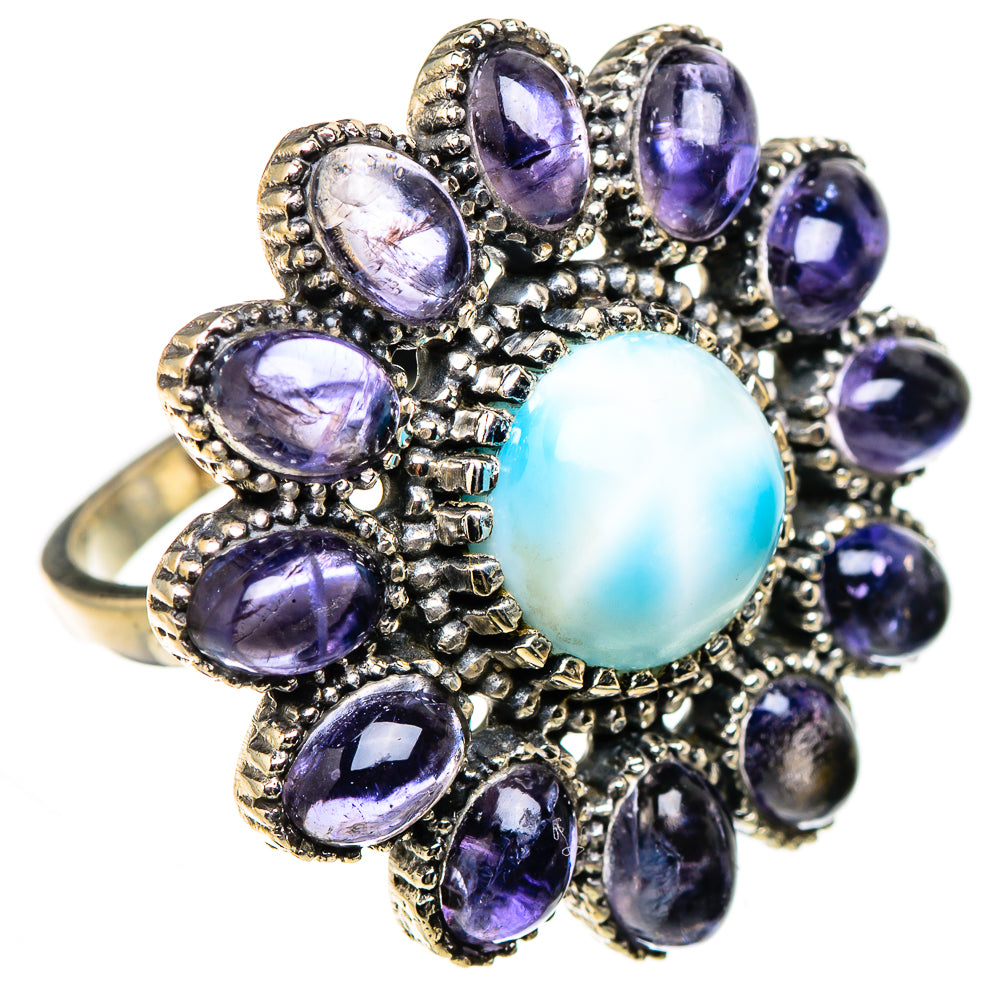Larimar, Tanzanite Rings handcrafted by Ana Silver Co - RING127092 - Photo 2