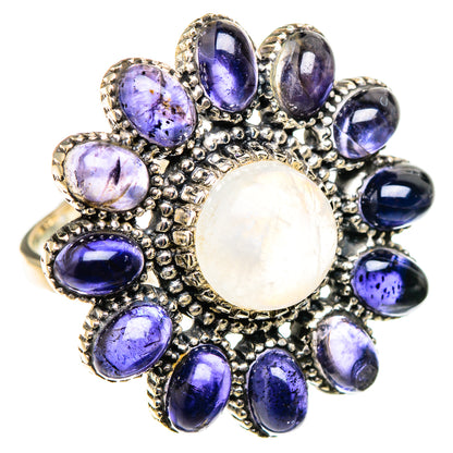 Rainbow Moonstone, Tanzanite Rings handcrafted by Ana Silver Co - RING127097 - Photo 2