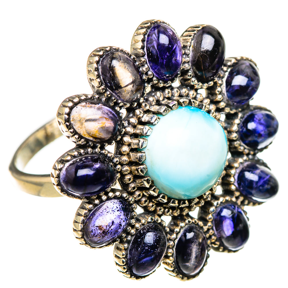 Larimar, Tanzanite Rings handcrafted by Ana Silver Co - RING127101 - Photo 2