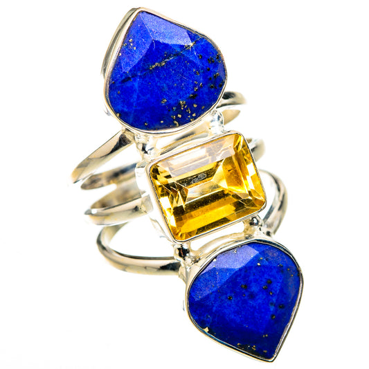 Lapis Lazuli, Citrine Rings handcrafted by Ana Silver Co - RING127121 - Photo 2