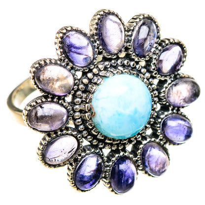 Larimar, Tanzanite Rings handcrafted by Ana Silver Co - RING127127 - Photo 2