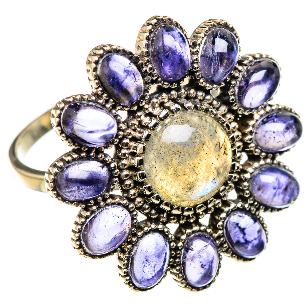 Labradorite, Tanzanite Rings handcrafted by Ana Silver Co - RING127128 - Photo 2