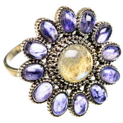 Labradorite, Tanzanite Rings handcrafted by Ana Silver Co - RING127128 - Photo 2