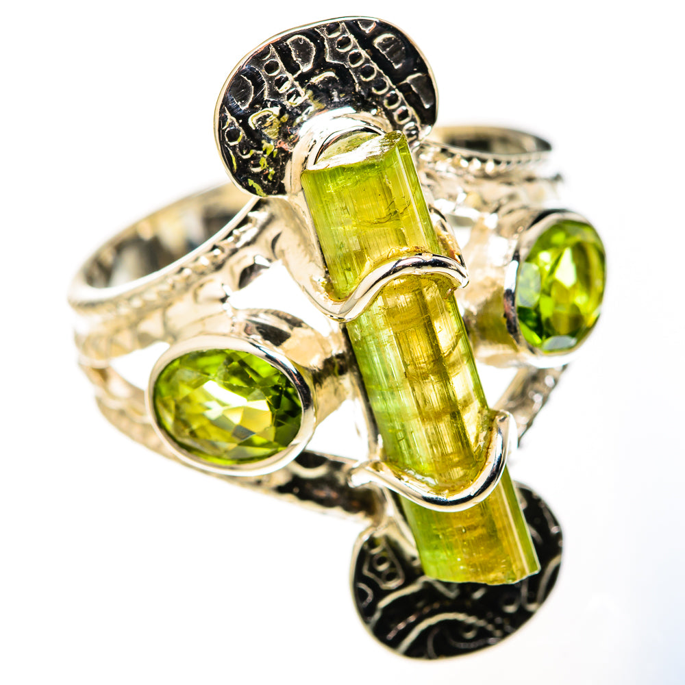 Green Tourmaline Rings handcrafted by Ana Silver Co - RING127143 - Photo 2