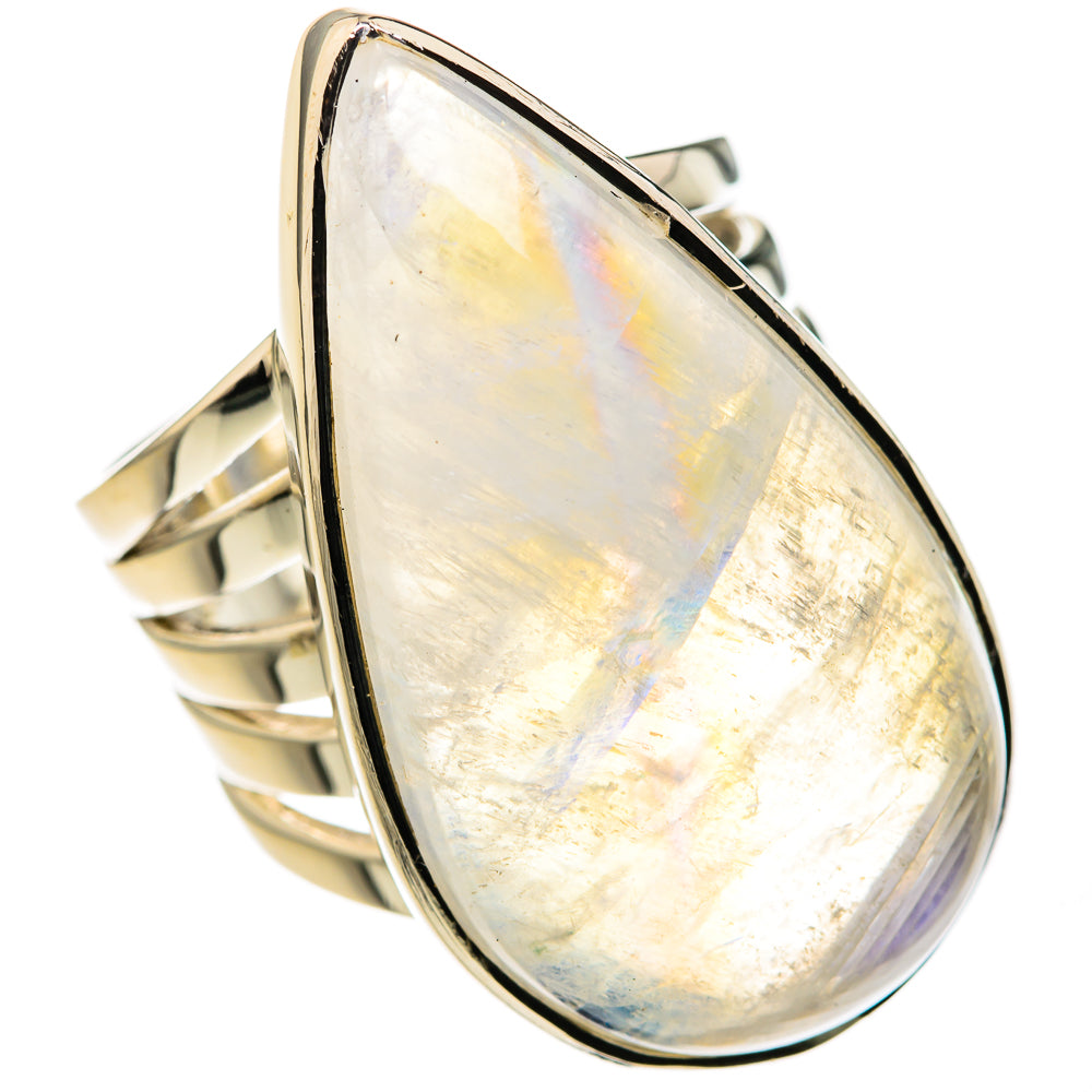 Rainbow Moonstone Rings handcrafted by Ana Silver Co - RING127149 - Photo 2