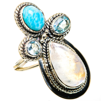 Rainbow Moonstone Rings handcrafted by Ana Silver Co - RING127153 - Photo 2