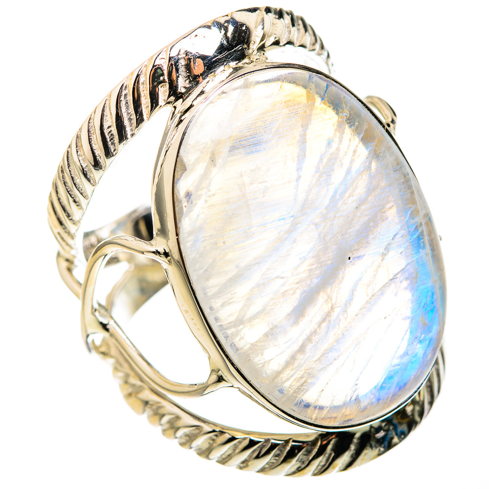 Rainbow Moonstone Rings handcrafted by Ana Silver Co - RING127164 - Photo 2
