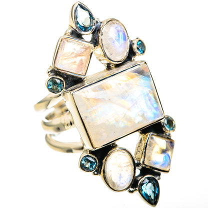 Rainbow Moonstone Rings handcrafted by Ana Silver Co - RING127169 - Photo 2