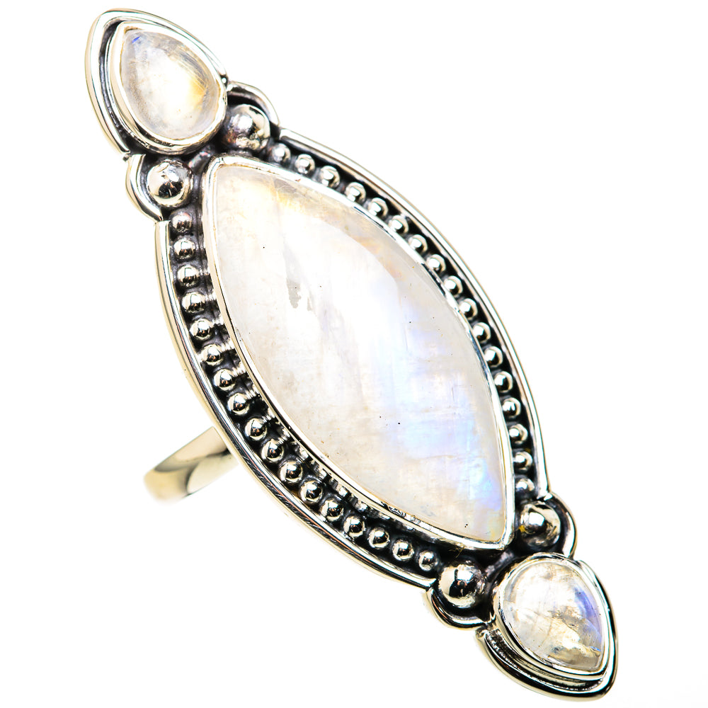 Rainbow Moonstone Rings handcrafted by Ana Silver Co - RING127175 - Photo 2