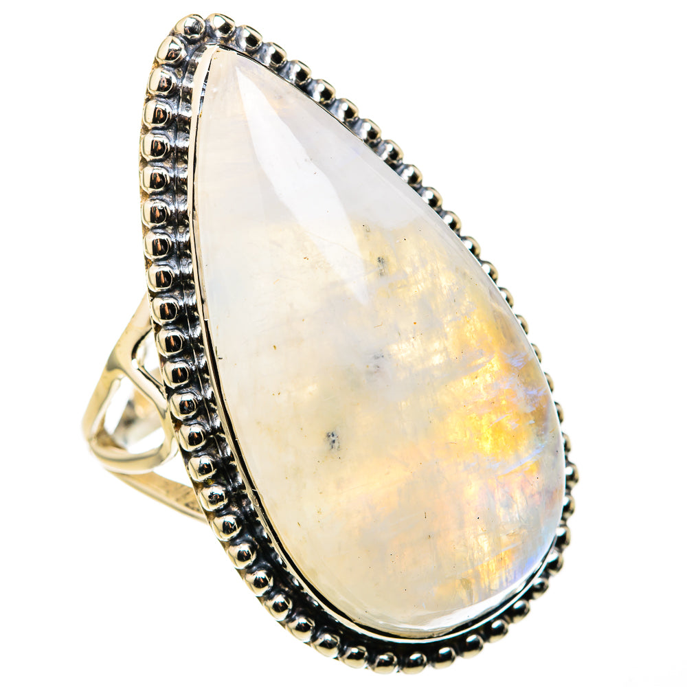 Rainbow Moonstone Rings handcrafted by Ana Silver Co - RING127177 - Photo 2