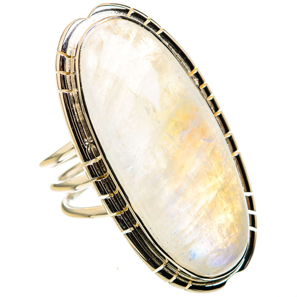 Rainbow Moonstone Rings handcrafted by Ana Silver Co - RING127188 - Photo 2