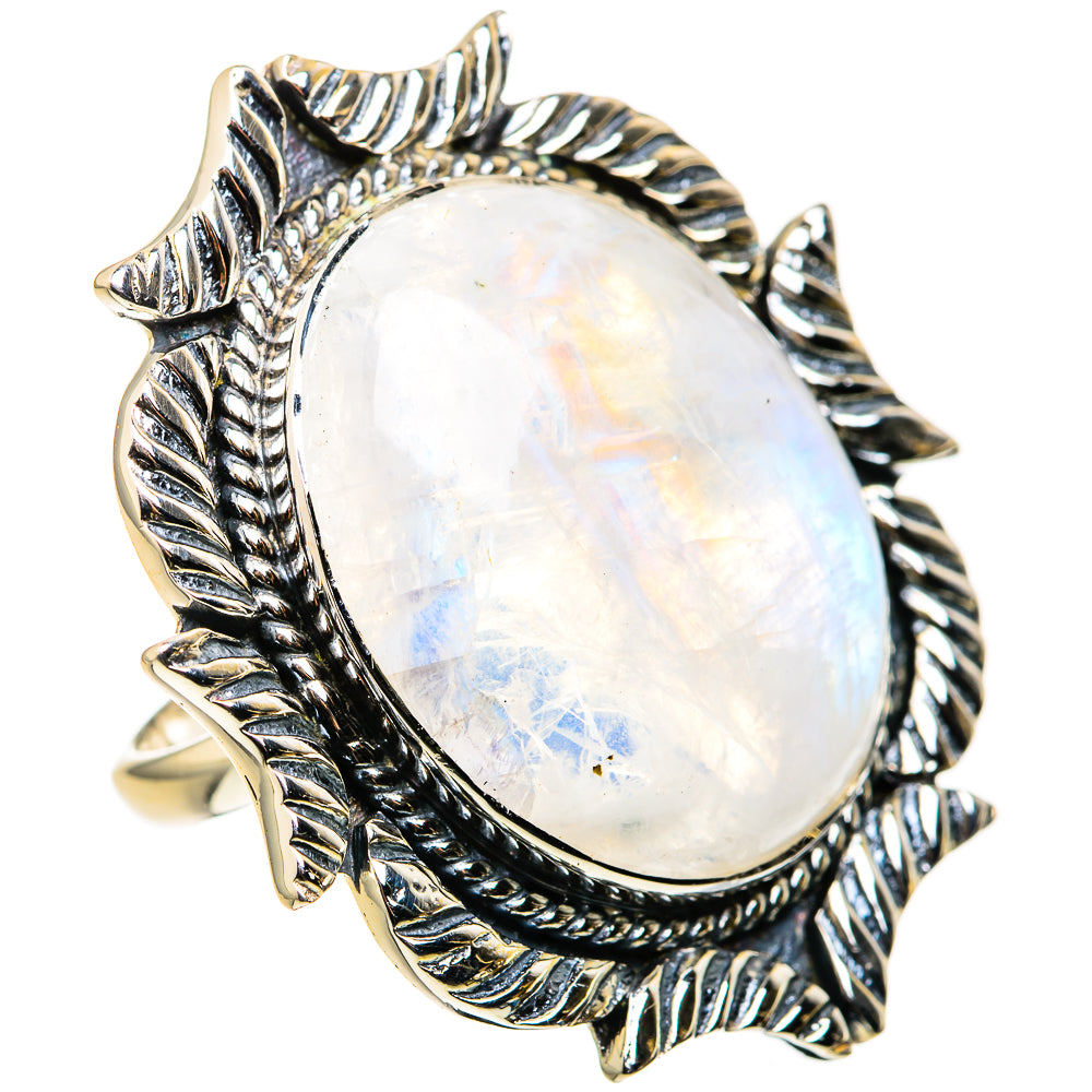 Rainbow Moonstone Rings handcrafted by Ana Silver Co - RING127189 - Photo 2