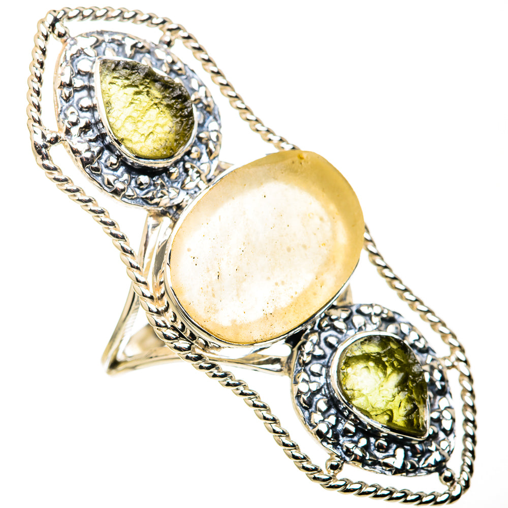Rainbow Moonstone Rings handcrafted by Ana Silver Co - RING127191 - Photo 2