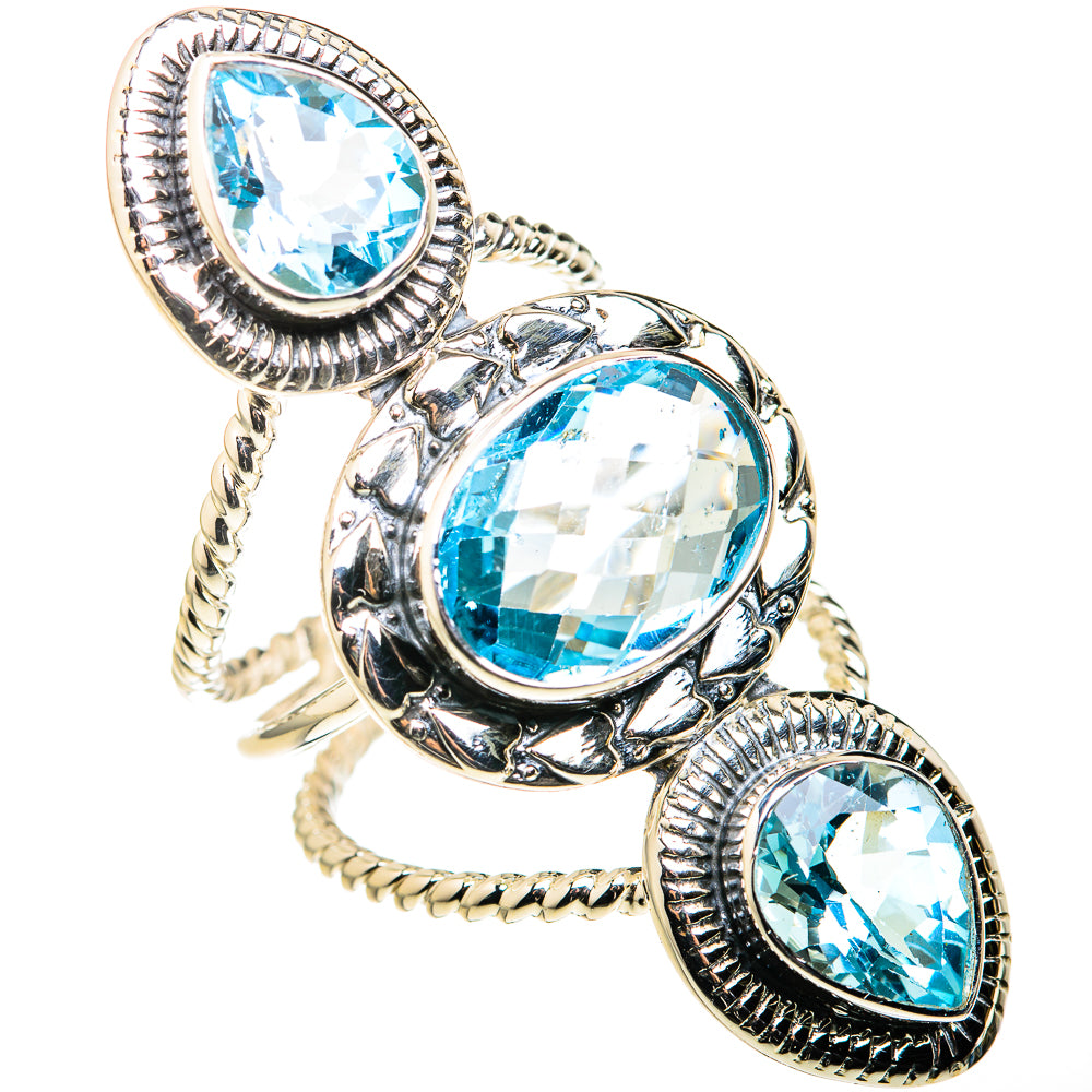 Blue Topaz Rings handcrafted by Ana Silver Co - RING127192 - Photo 2