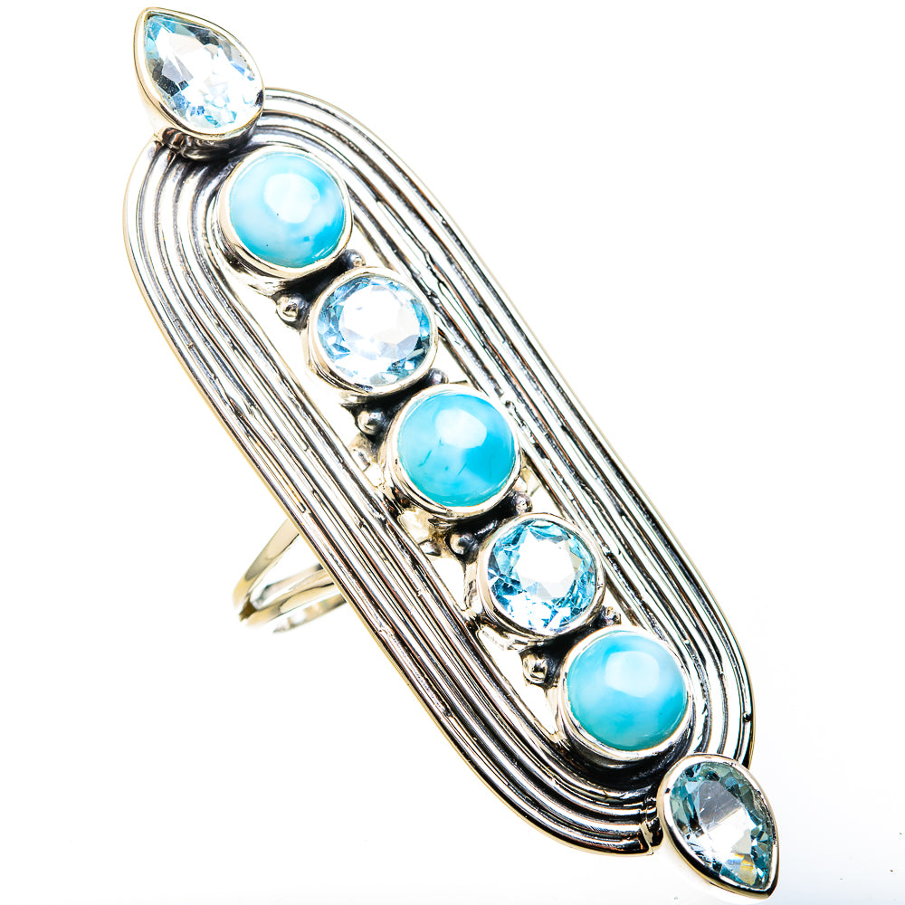 Larimar Rings handcrafted by Ana Silver Co - RING127195 - Photo 2