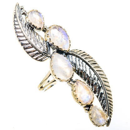 Rainbow Moonstone Rings handcrafted by Ana Silver Co - RING127196 - Photo 2