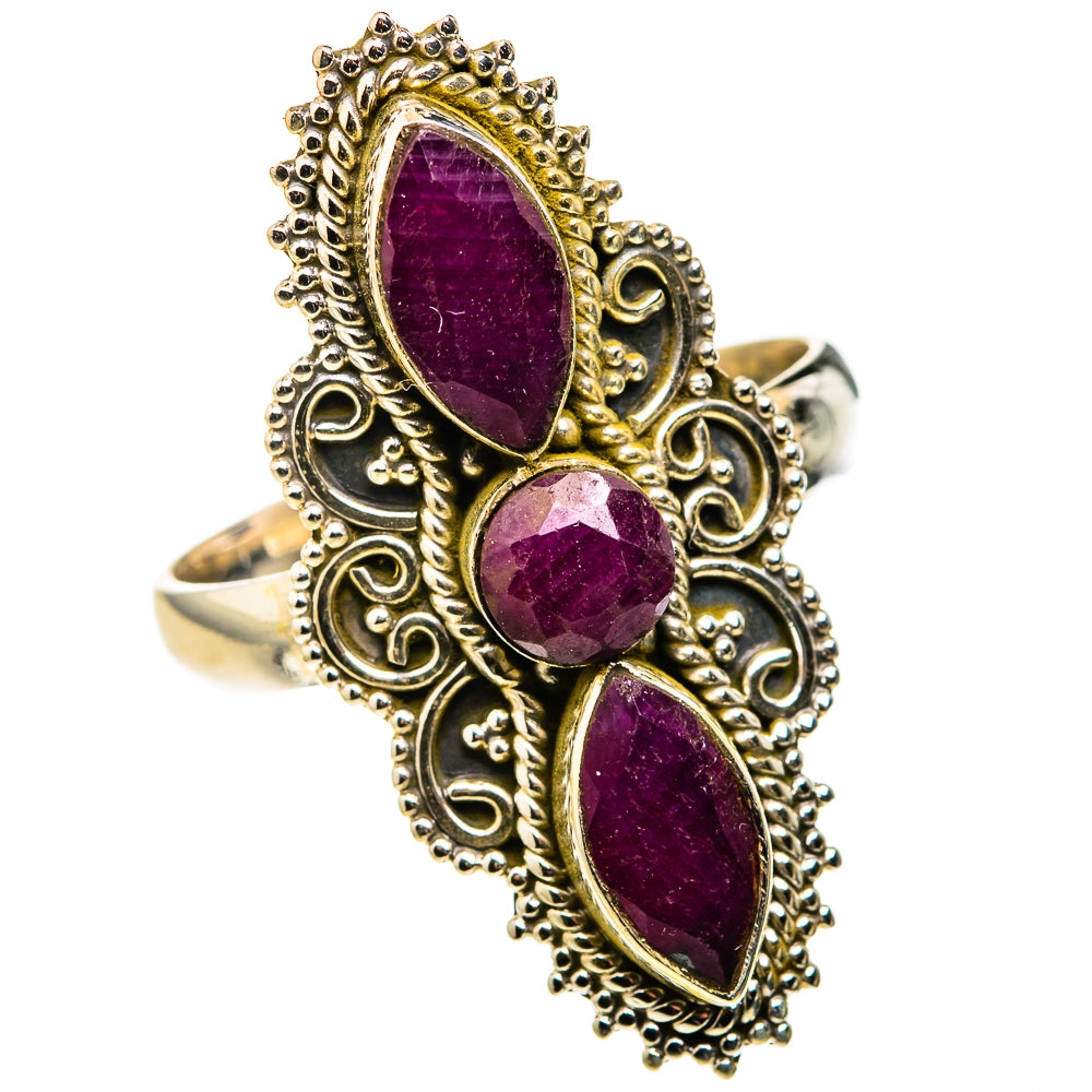Red Sillimanite Rings handcrafted by Ana Silver Co - RING127215 - Photo 2