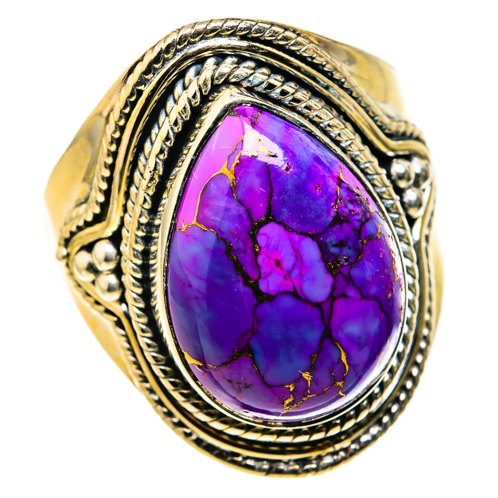 Purple Copper Composite Turquoise Rings handcrafted by Ana Silver Co - RING127219 - Photo 2
