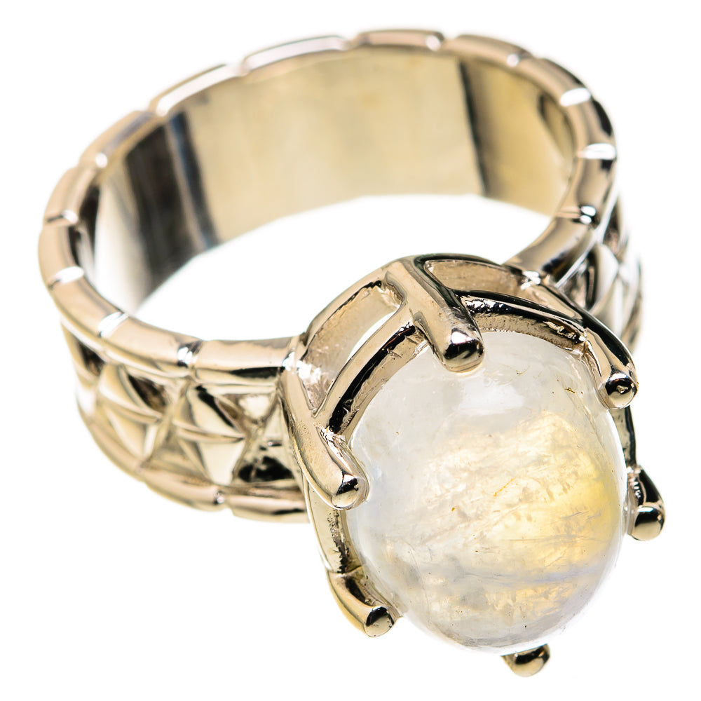 Rainbow Moonstone Rings handcrafted by Ana Silver Co - RING127220 - Photo 2
