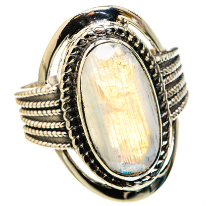 Rainbow Moonstone Rings handcrafted by Ana Silver Co - RING127221 - Photo 2