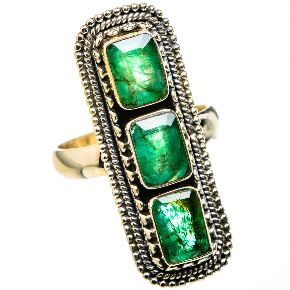 Zambian Emerald Rings handcrafted by Ana Silver Co - RING127235 - Photo 2