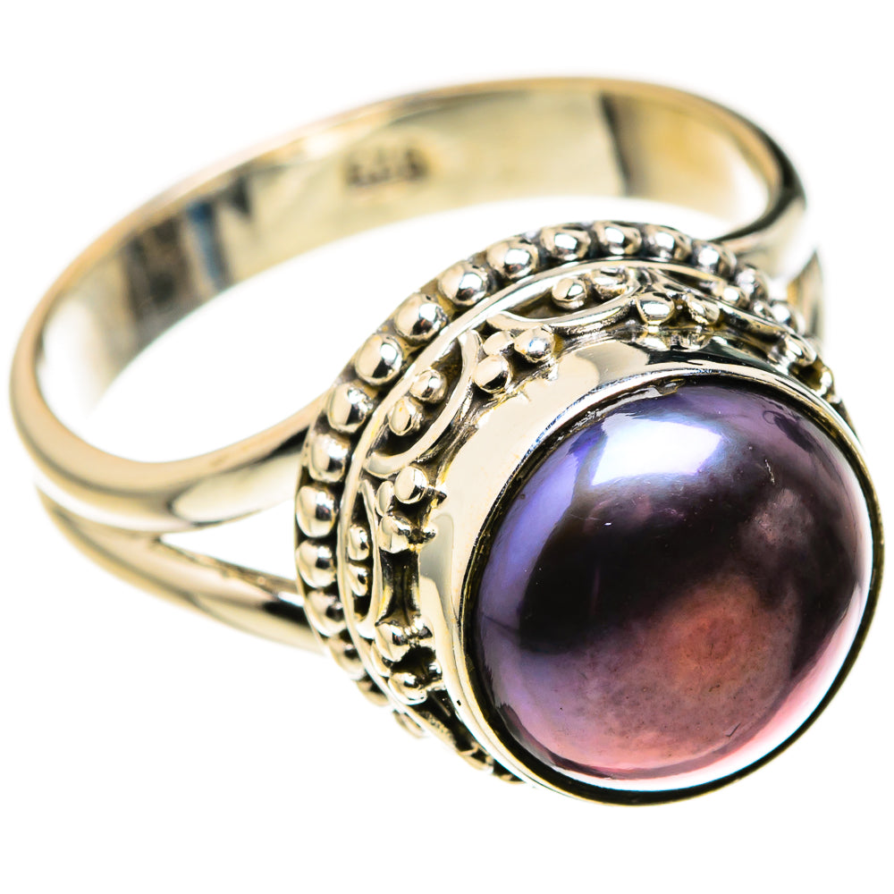 Titanium Cultured Pearl Rings handcrafted by Ana Silver Co - RING127243 - Photo 2