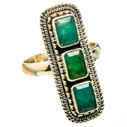 Zambian Emerald Rings handcrafted by Ana Silver Co - RING127277 - Photo 2