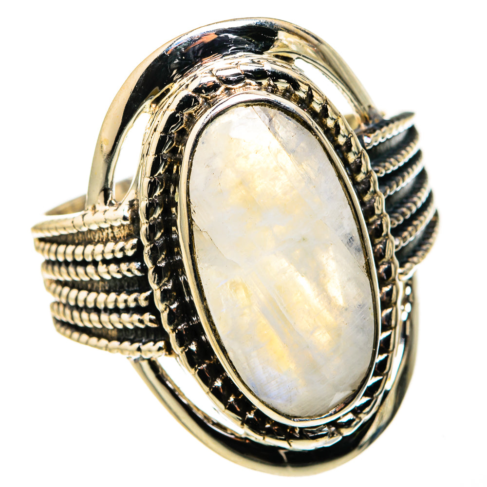 Rainbow Moonstone Rings handcrafted by Ana Silver Co - RING127284 - Photo 2
