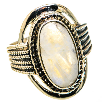 Rainbow Moonstone Rings handcrafted by Ana Silver Co - RING127284 - Photo 2